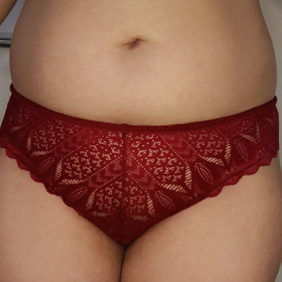 roter Spitzenslip